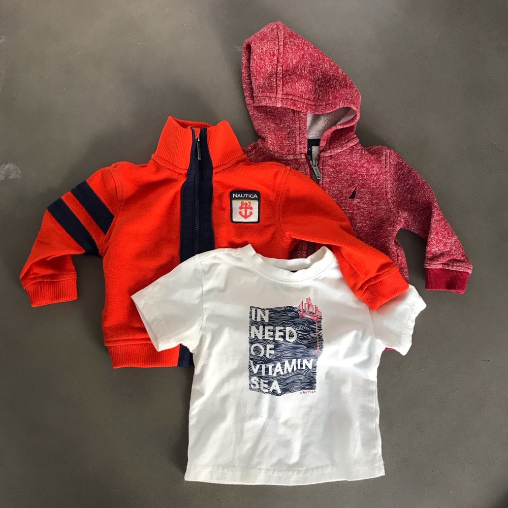 Nautica 12 months Shirt and Two Sweaters Bundle